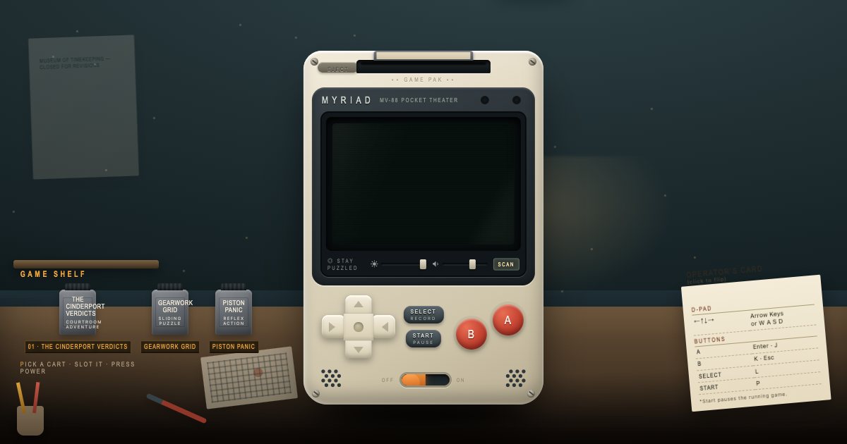 Screenshot of the Cartridge Game Console demo