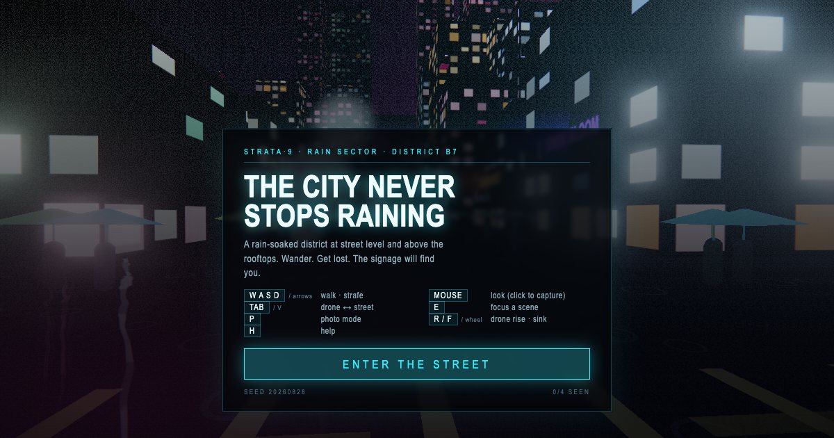 Screenshot of the Cyberpunk City Scene demo