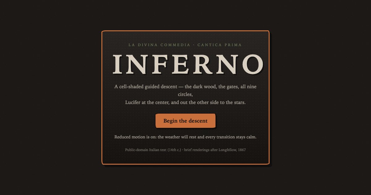 Screenshot of the Dantes Inferno Journey demo