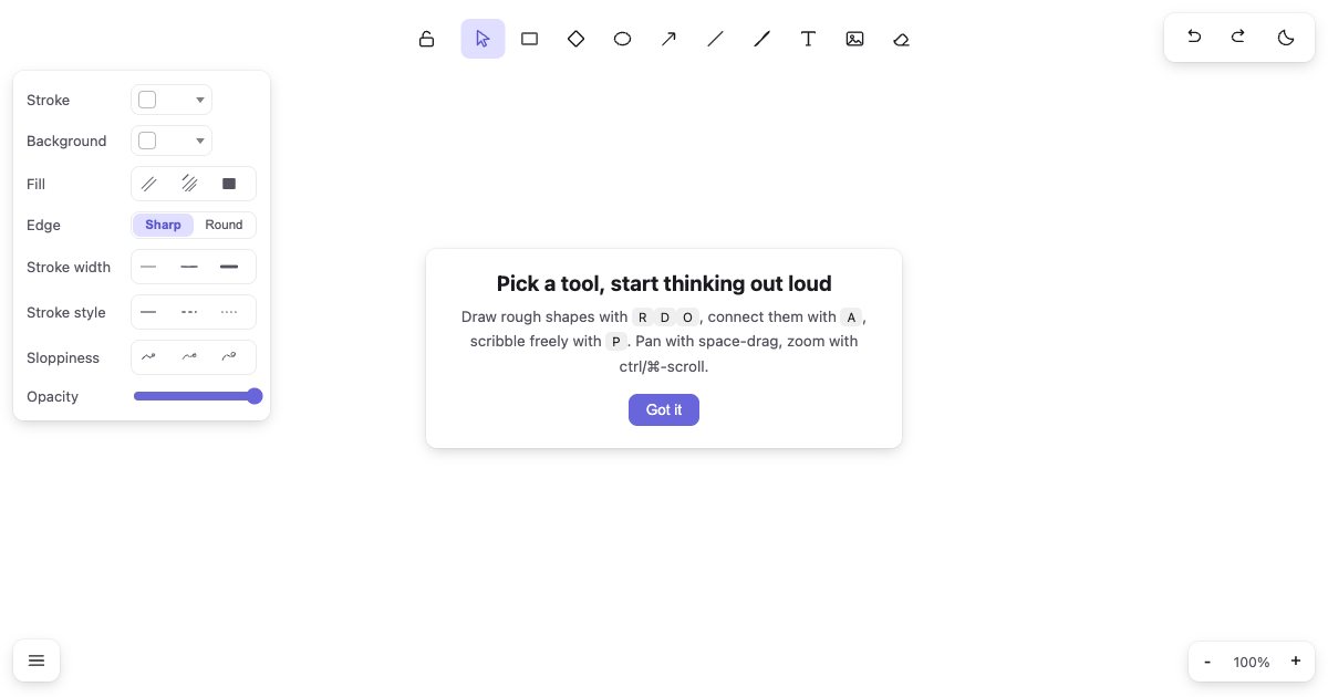 Screenshot of the Excalidraw demo