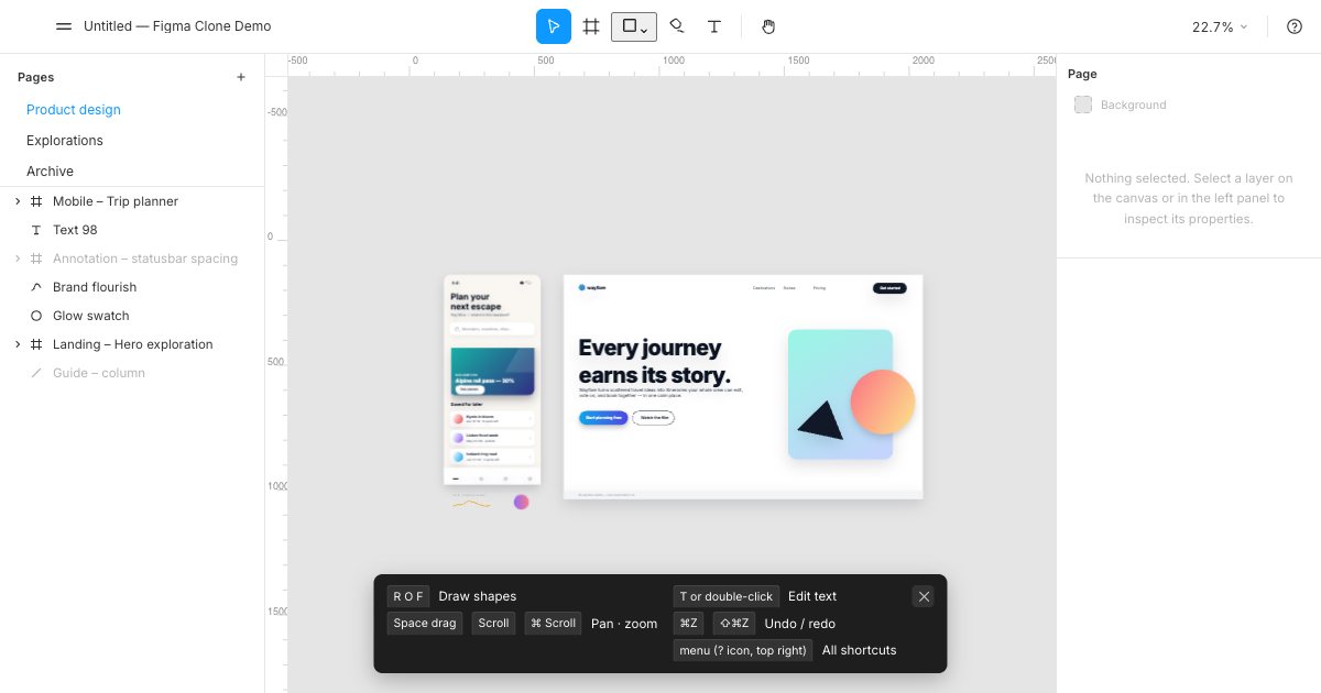 Screenshot of the Figma Clone demo