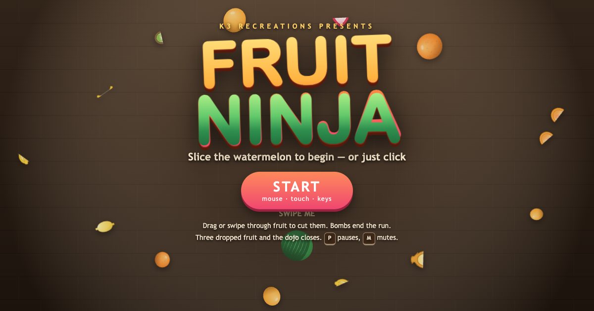 Screenshot of the Fruit Ninja demo