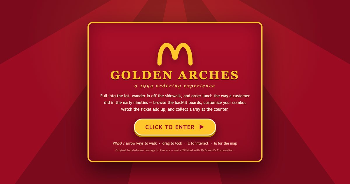 Screenshot of the Mcdonalds Ordering Experience demo