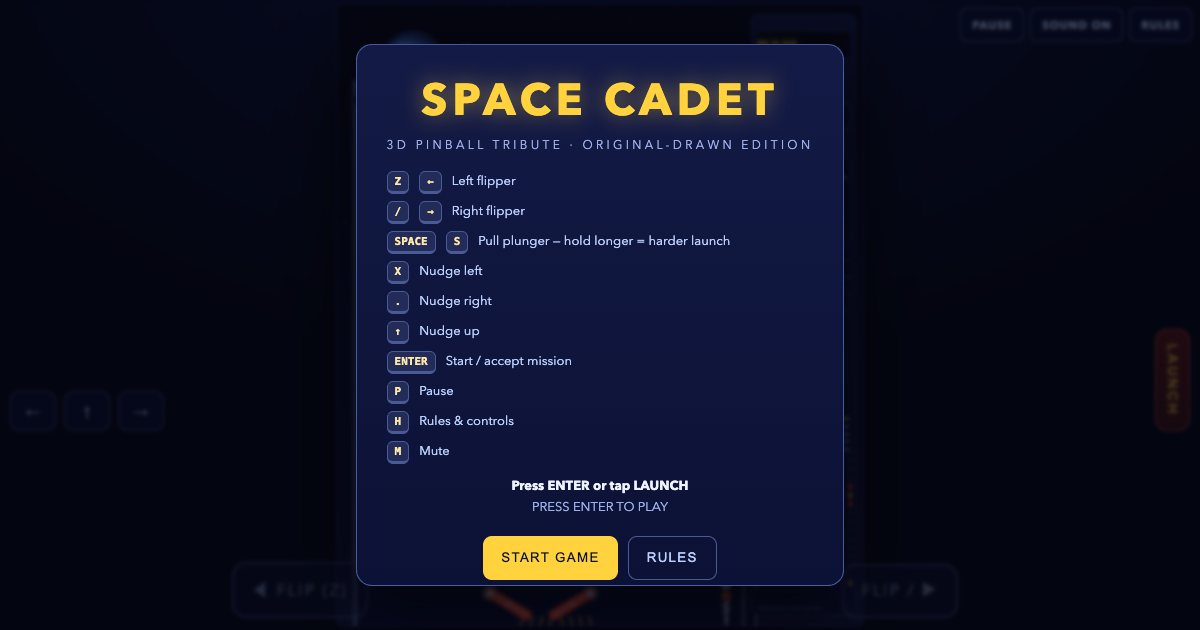 Screenshot of the Pinball Space Cadet demo