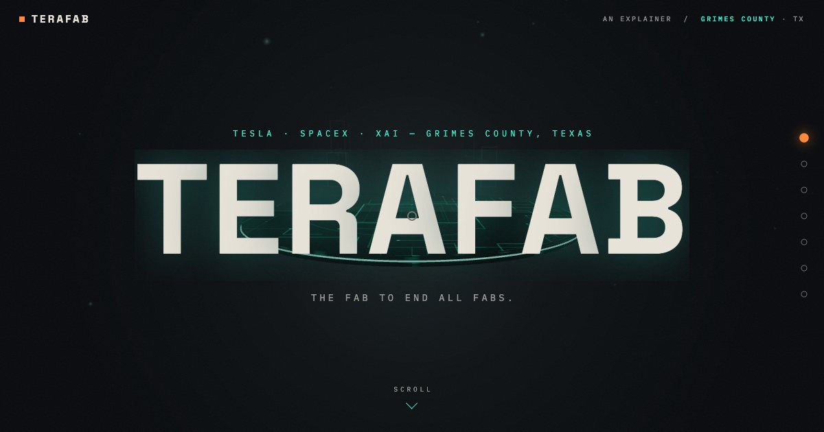 Screenshot of the Terafab Explainer demo