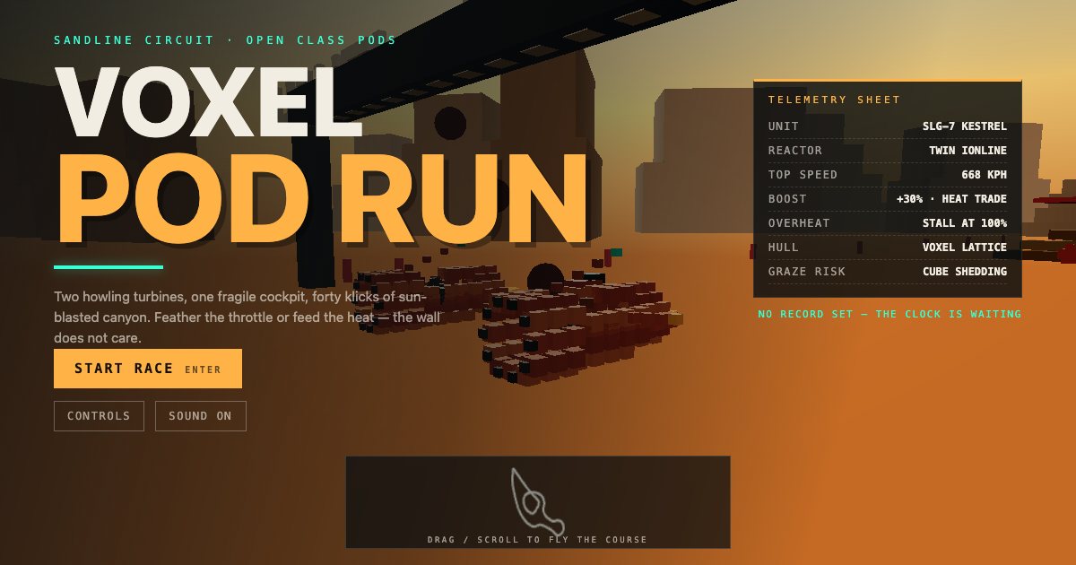 Screenshot of the Voxel Pod Racer demo