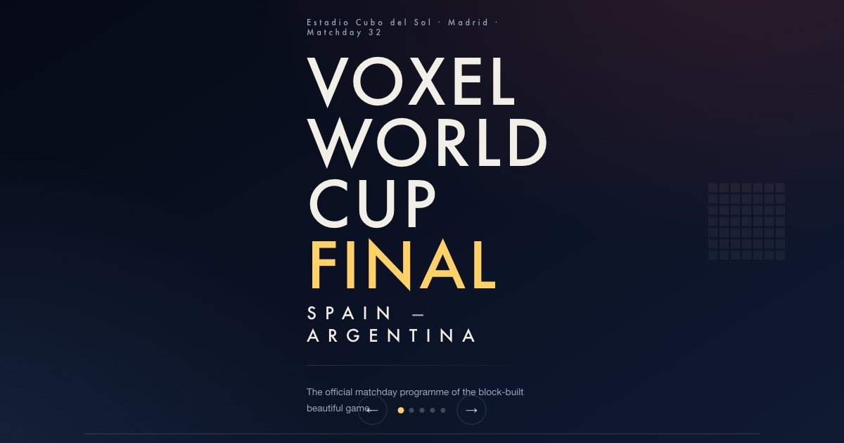 Screenshot of the Voxel World Cup demo